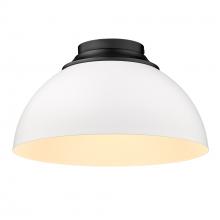  6956-FM BLK-WHT - Zoey Flush Mount in Matte Black with Matte White Shade